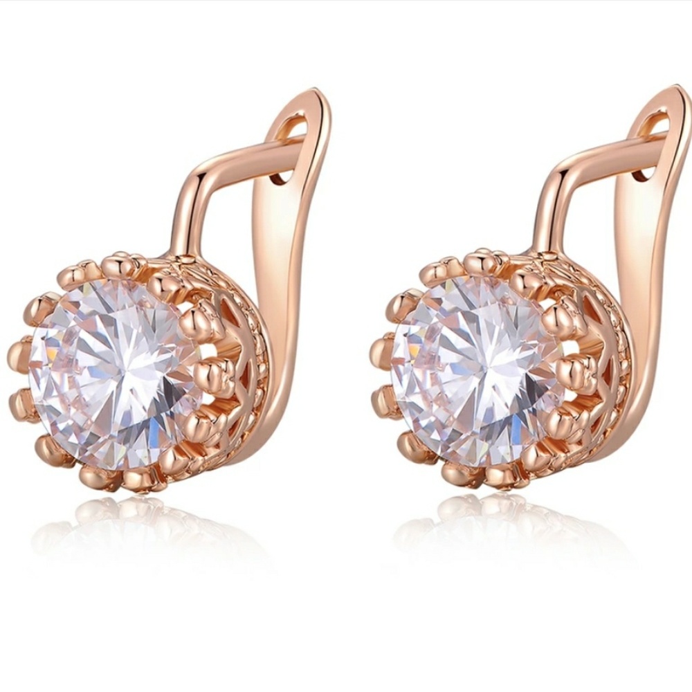 Crown Austrain Crystal Earrings - Picture 2 of 5